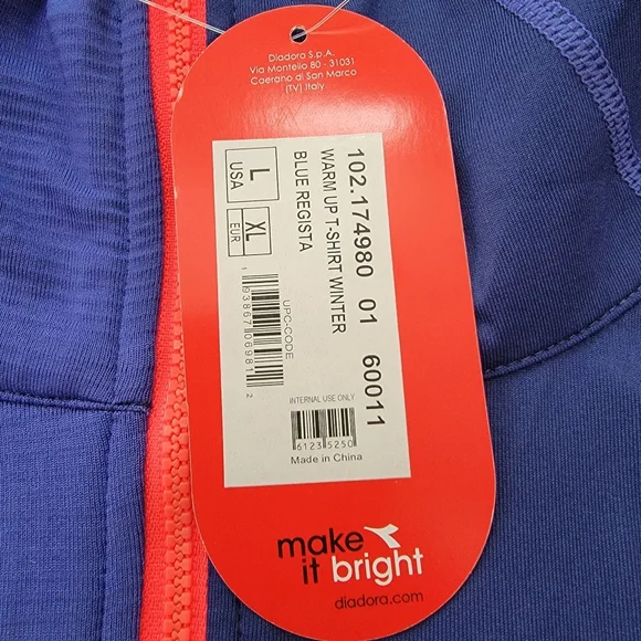 BRAND NEW Diadora Warm Up Winter Shirt Men's Size Large - Picture 10 of 10